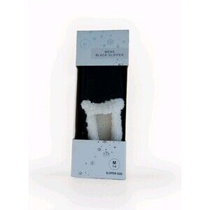 Festive Voice Men's Slippers Black Memory Foam Plush Size Medium 7-8 NEW